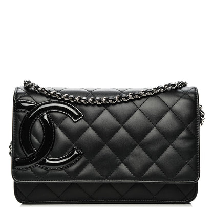 Chanel Calfskin Quilted Cambon Wallet On Chain WOC Black 1 of 7