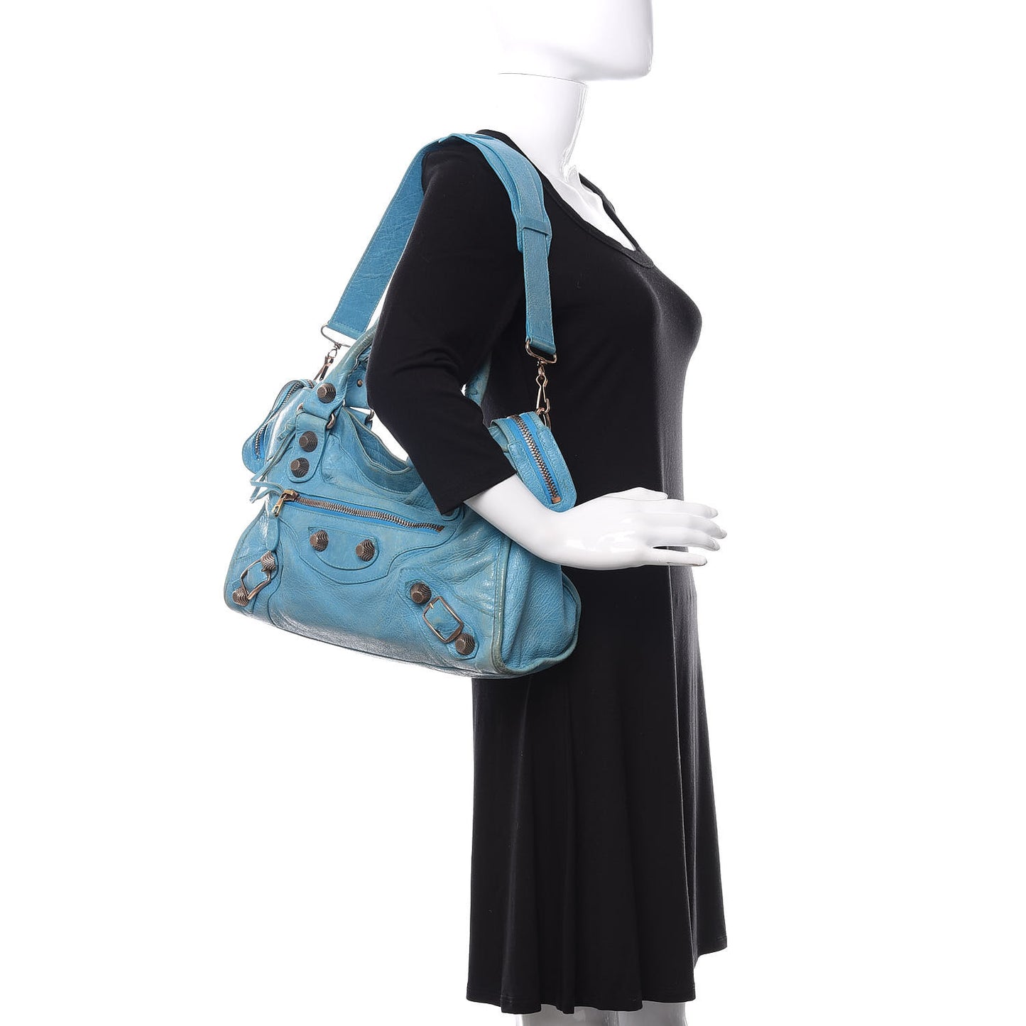 Agneau Giant 21 Silver Hardware City Bleu Paon
