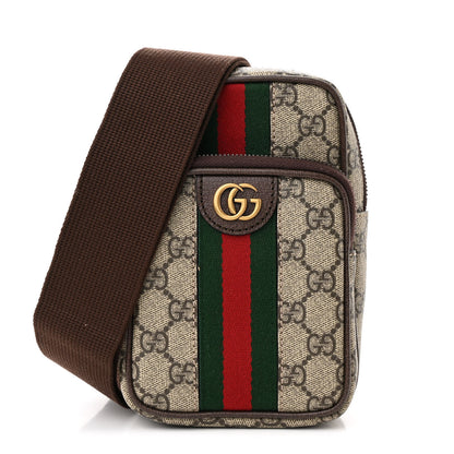 Gucci GG Supreme Monogram Web Mini Ophidia Messenger Brown 1 of 11
