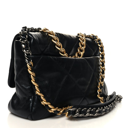 Chanel Goatskin Quilted Large Chanel 19 Flap Black 3 of 11