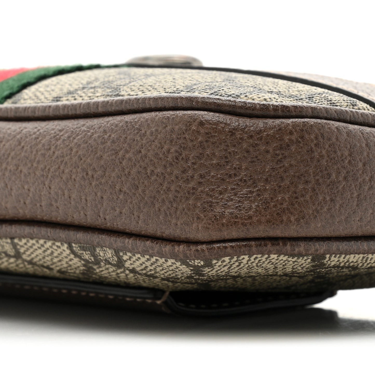 GG Supreme Monogram Web Small Ophidia Belt Bag 85 34 Dark Brown