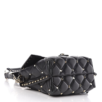 Valentino Garavani Lambskin VLTN Print Candystud Top Handle Bag Black 4 of 14