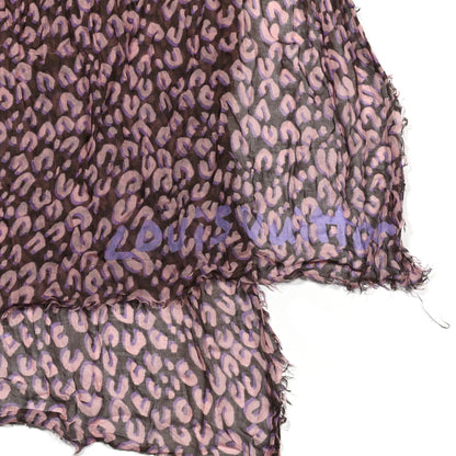 Louis Vuitton Cashmere Silk Leopard Etole Stole Mauve 3 of 6