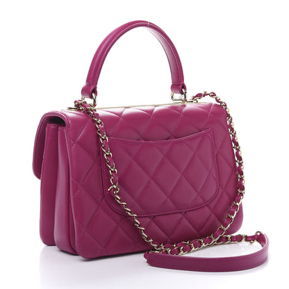 Chanel Lambskin Quilted Small Trendy CC Dual Handle Bag Dark Pink 3 of 10
