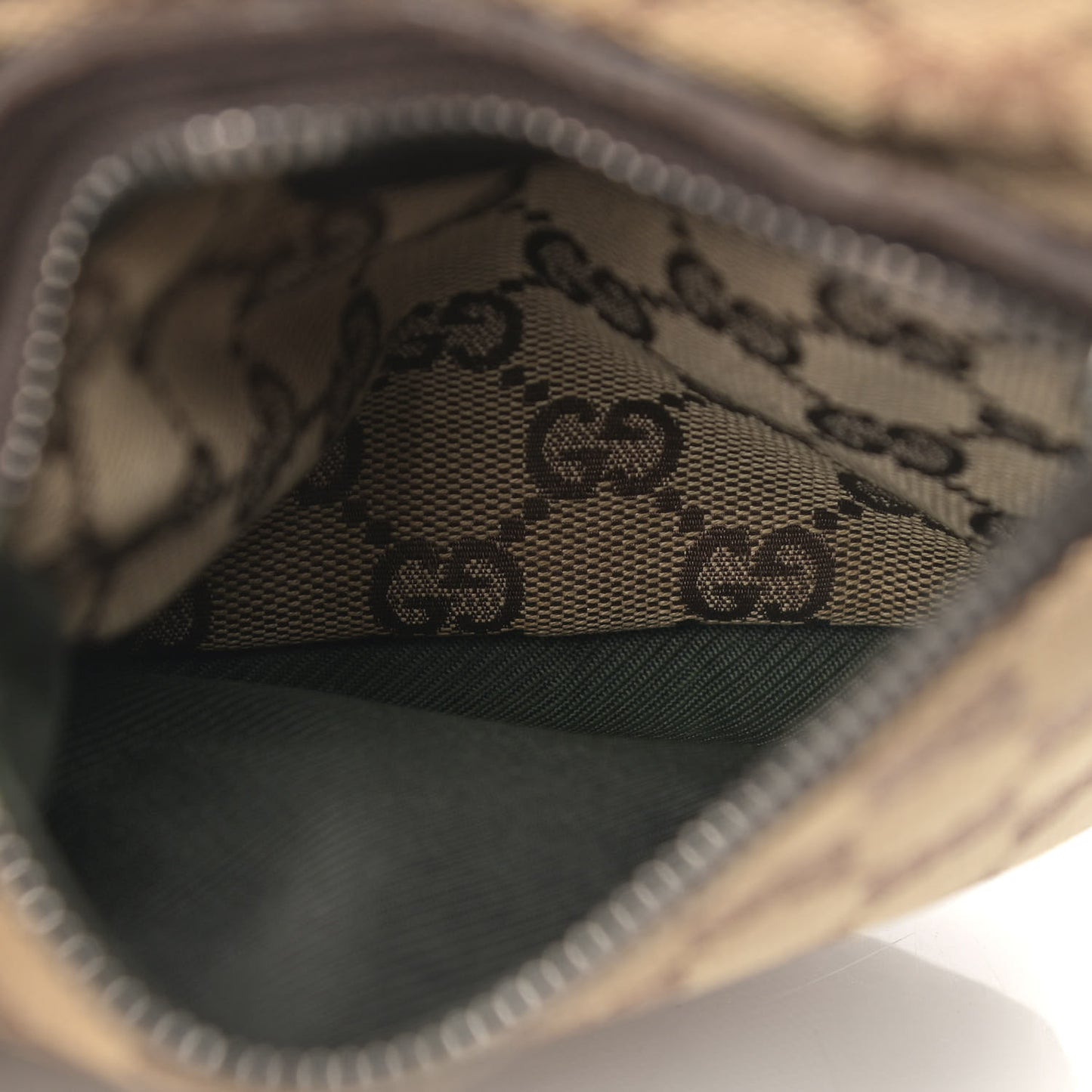 GG Monogram Double Pocket Belt Bag Dark Brown