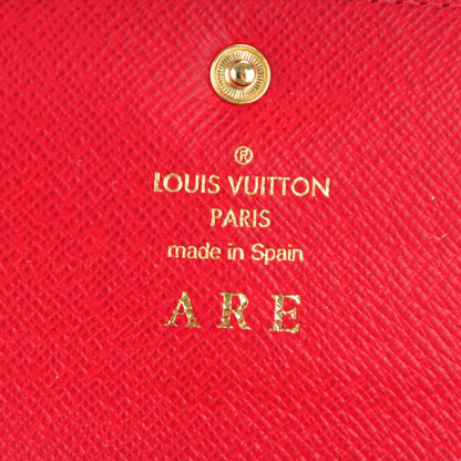 Louis Vuitton Damier Ebene Emilie Wallet Red 6 of 7