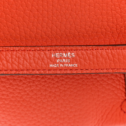 Hermes Taurillon Clemence Kelly Retourne 32 Orange Poppy 7 of 13