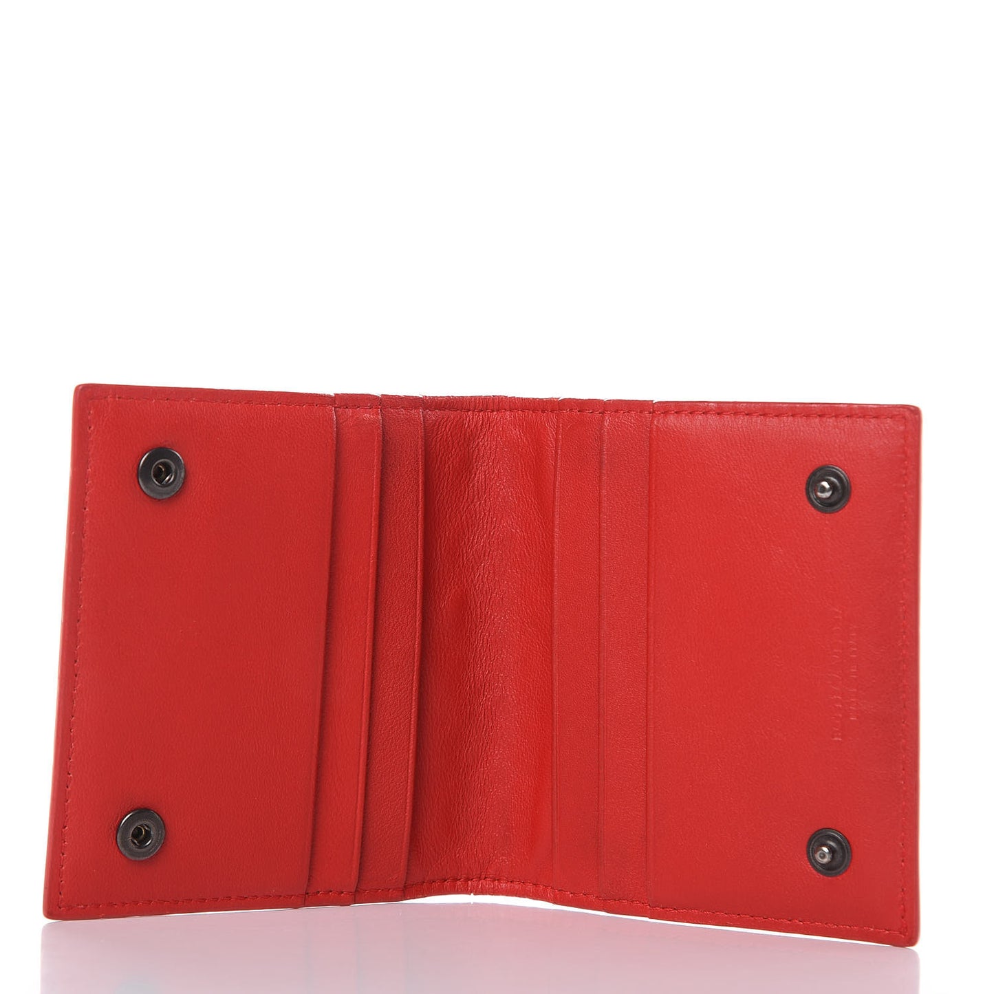 Nappa Intrecciato Card Holder Red