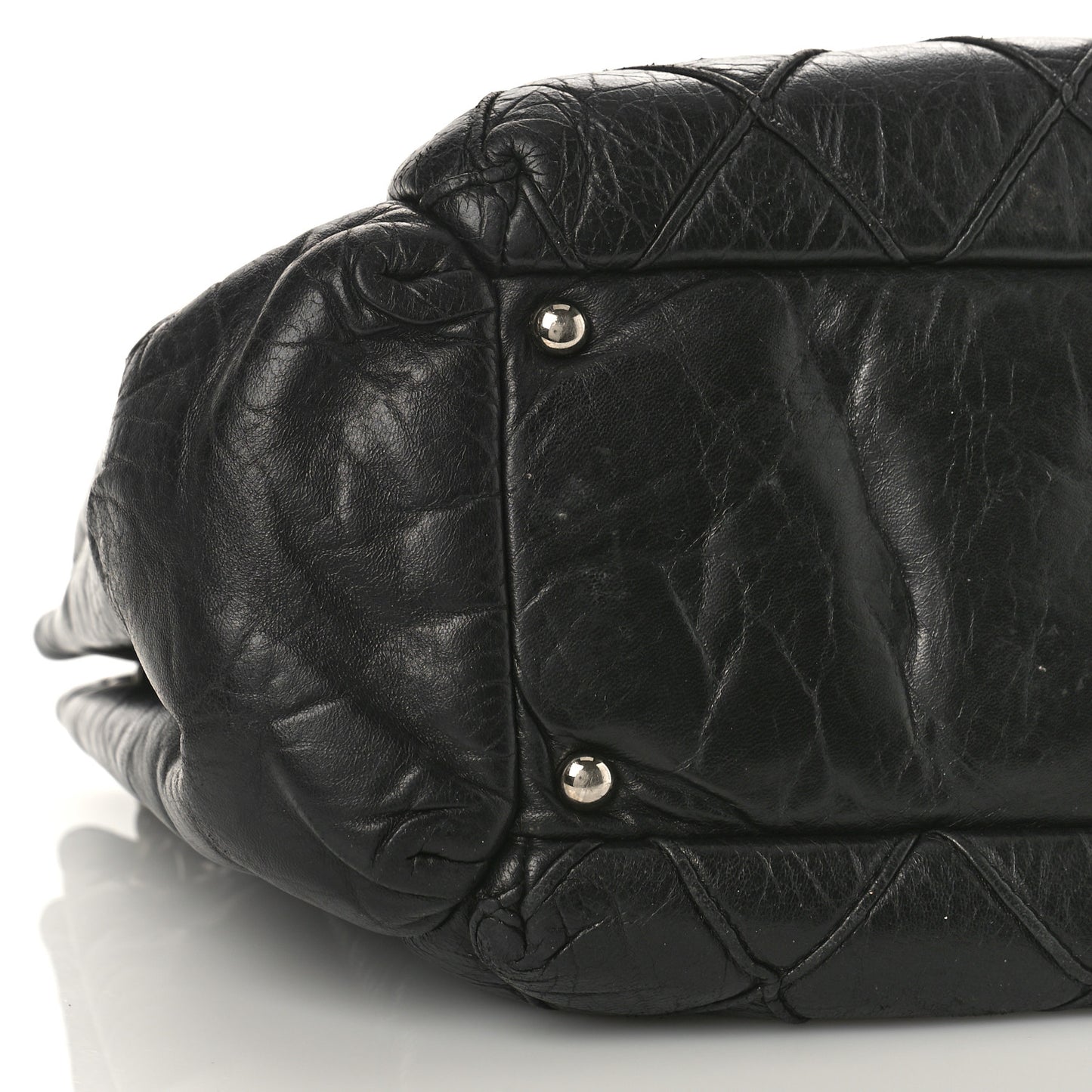 Lambskin Quilted Giant CC Accordion Shoulder Bag Black