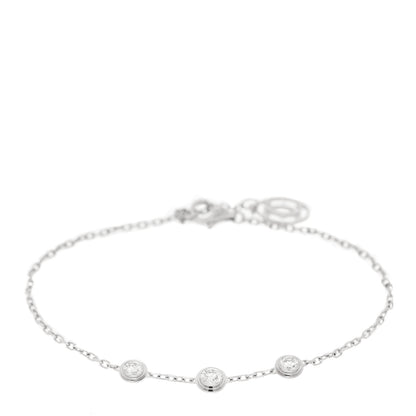 Cartier 18K White Gold 3 Diamond Diamants Legers Bracelet 1 of 4