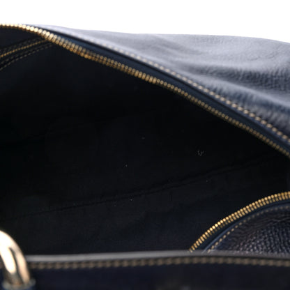 Gucci Calfskin Medium Horsebit Chain Hobo Navy 4 of 10