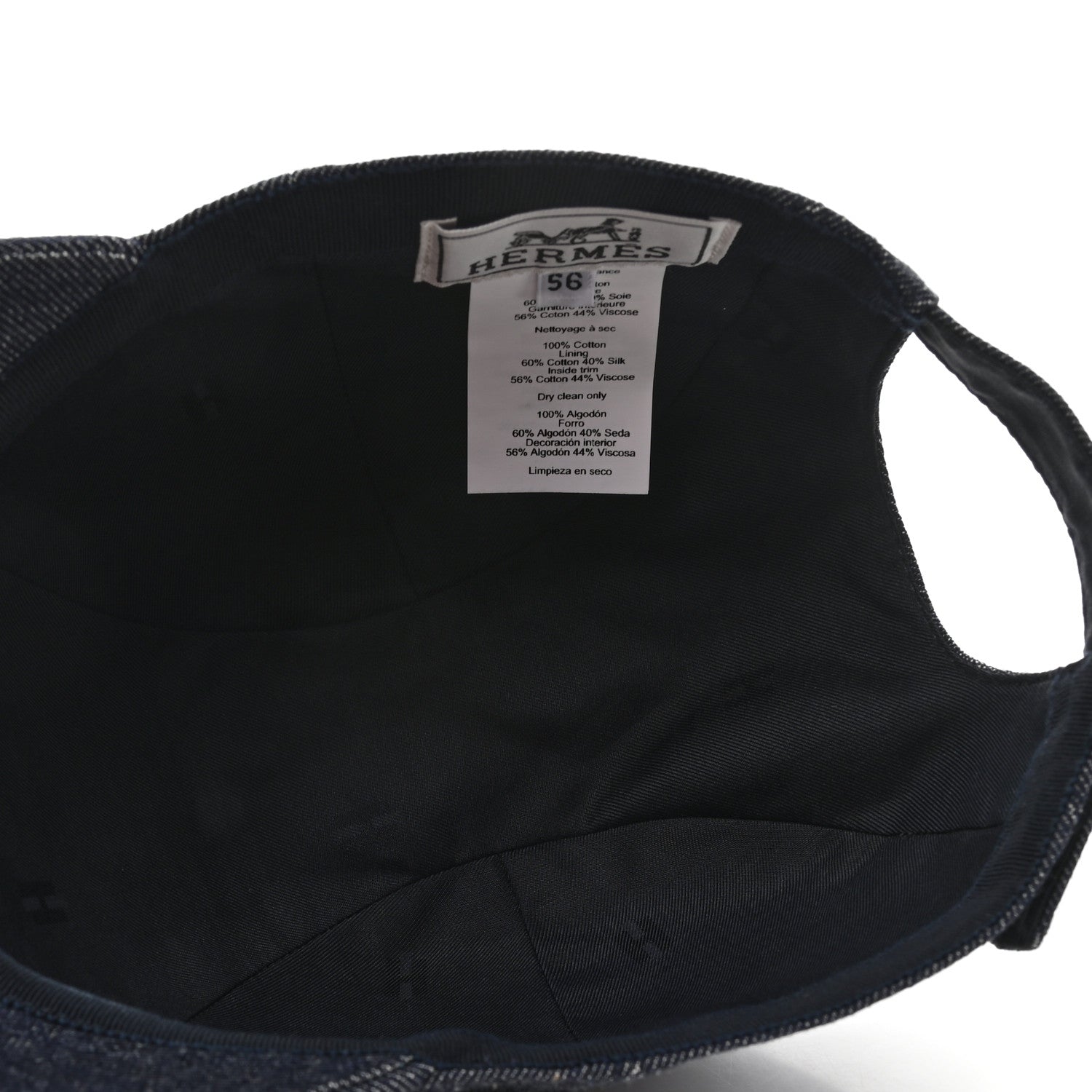 Hermes Denim Davis H Primavera cap 56 Indigo 5 of 8