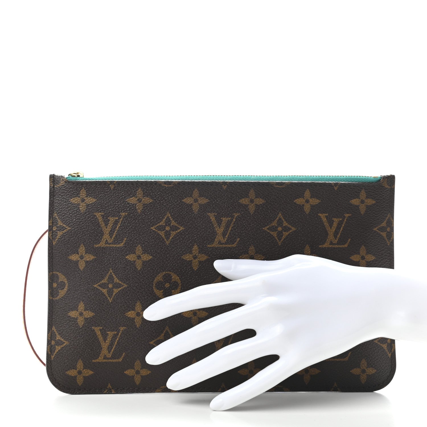 Louis Vuitton Monogram Neverfull MM GM Pochette Turquoise 2 of 7
