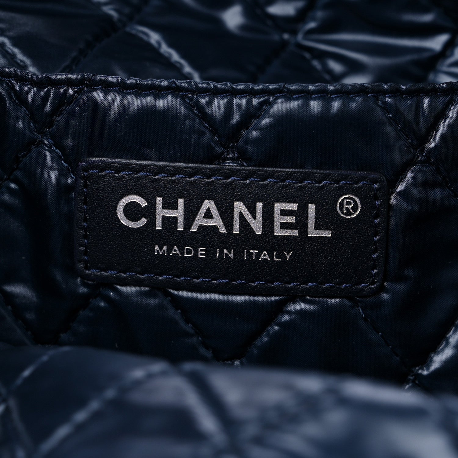 Chanel Nylon Cat Emoticon Tote Navy Silver 5 of 10