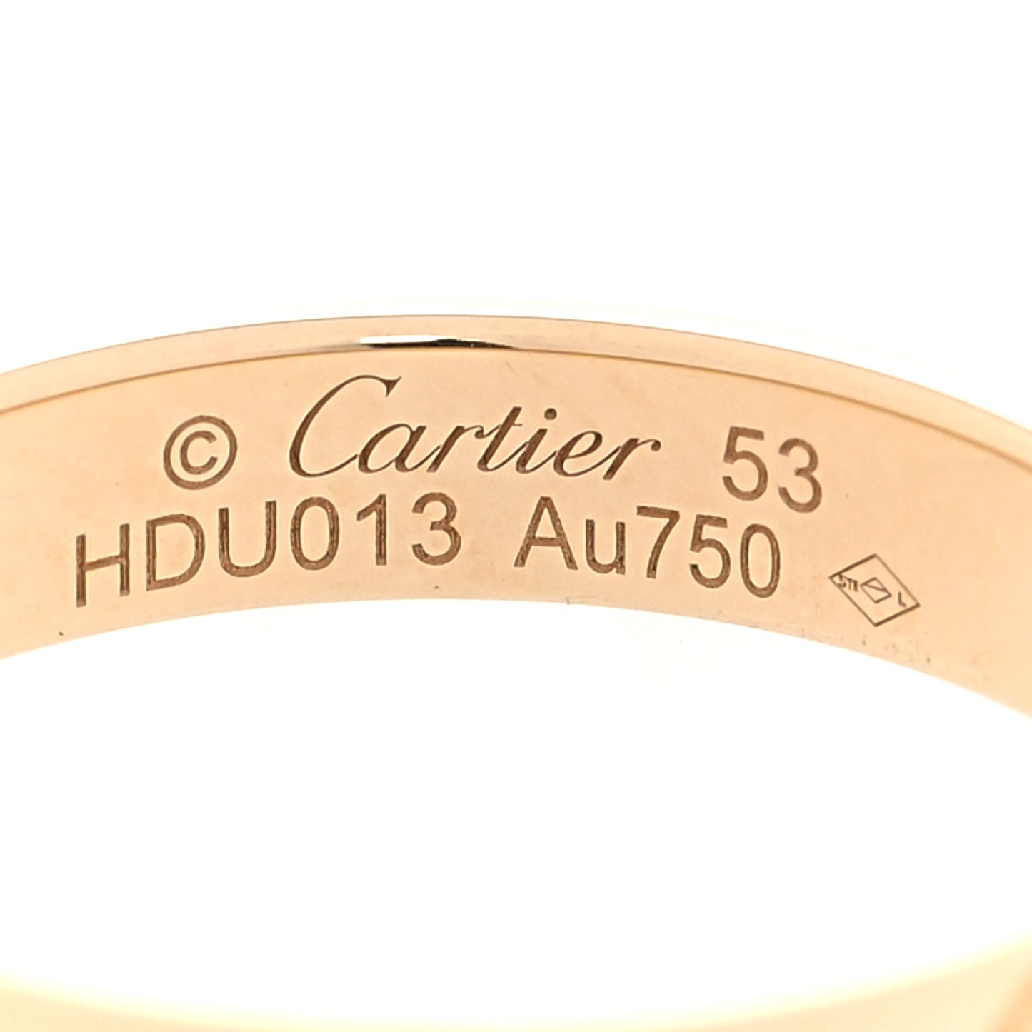 18K Yellow Gold 3.5mm LOVE Wedding Band Ring 53 6.5