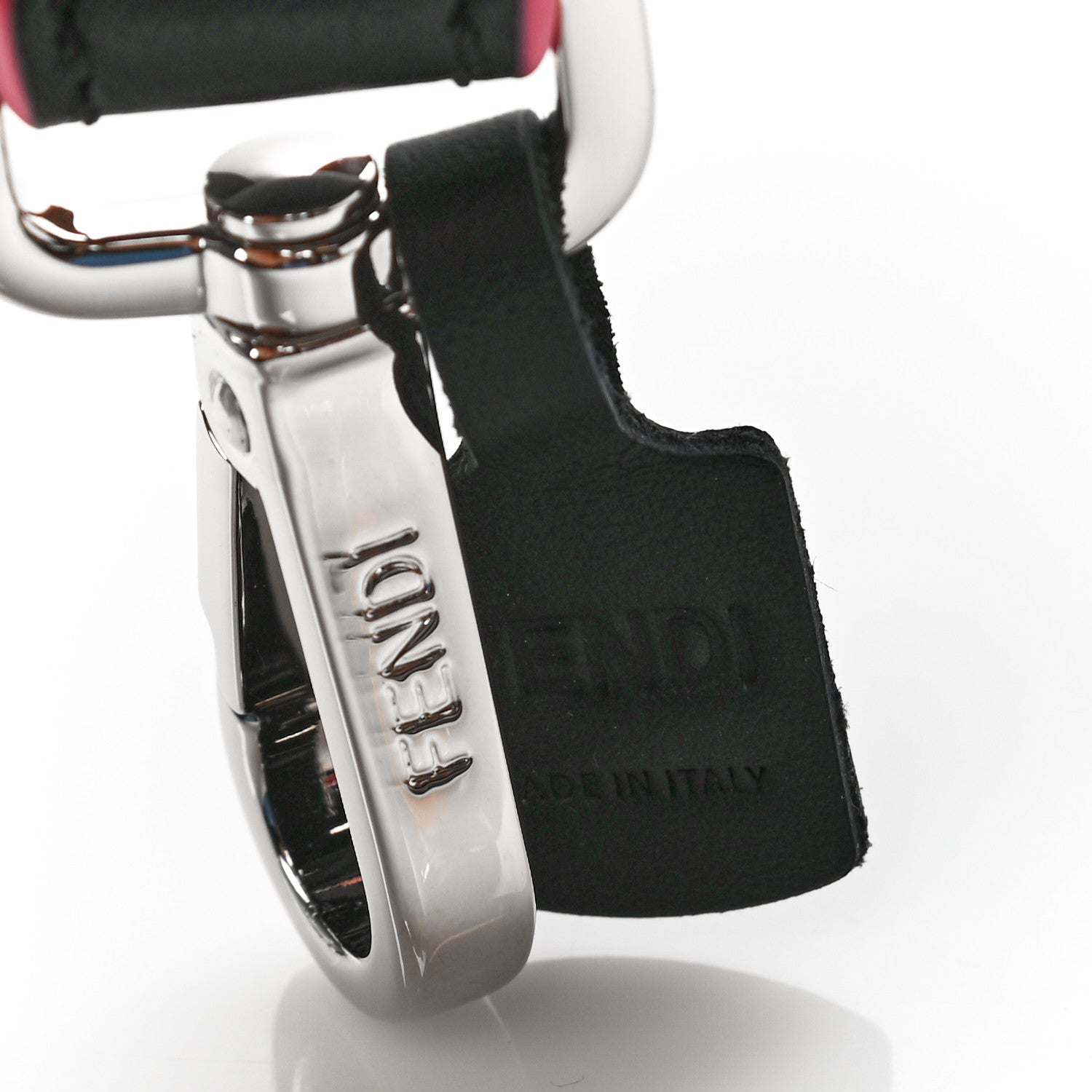 Fendi Vitello Dolce Plexiglass Bi-Color Studded Strap You Black Brownie Multicolor 4 of 5