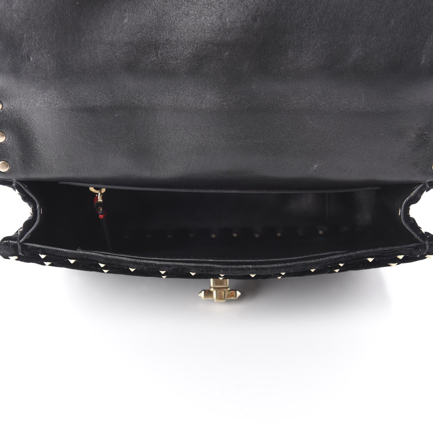 Valentino Garavani Velvet Medium Rockstud Spike Shoulder Bag Black 5 of 9