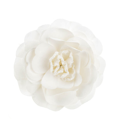 Chanel Crepe Satin Camellia Brooch Pin White 1 of 5