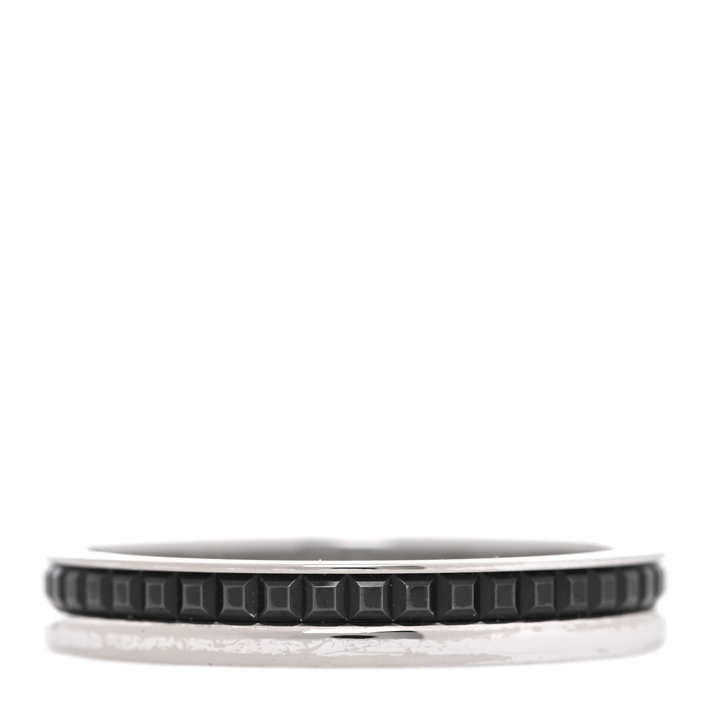 18K White Gold PVD Quatre Black Edition Wedding Band Ring 63 10.25