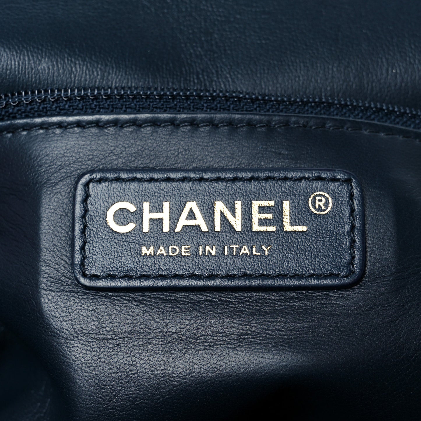 Lambskin Quilted Easy Carry Flap Navy