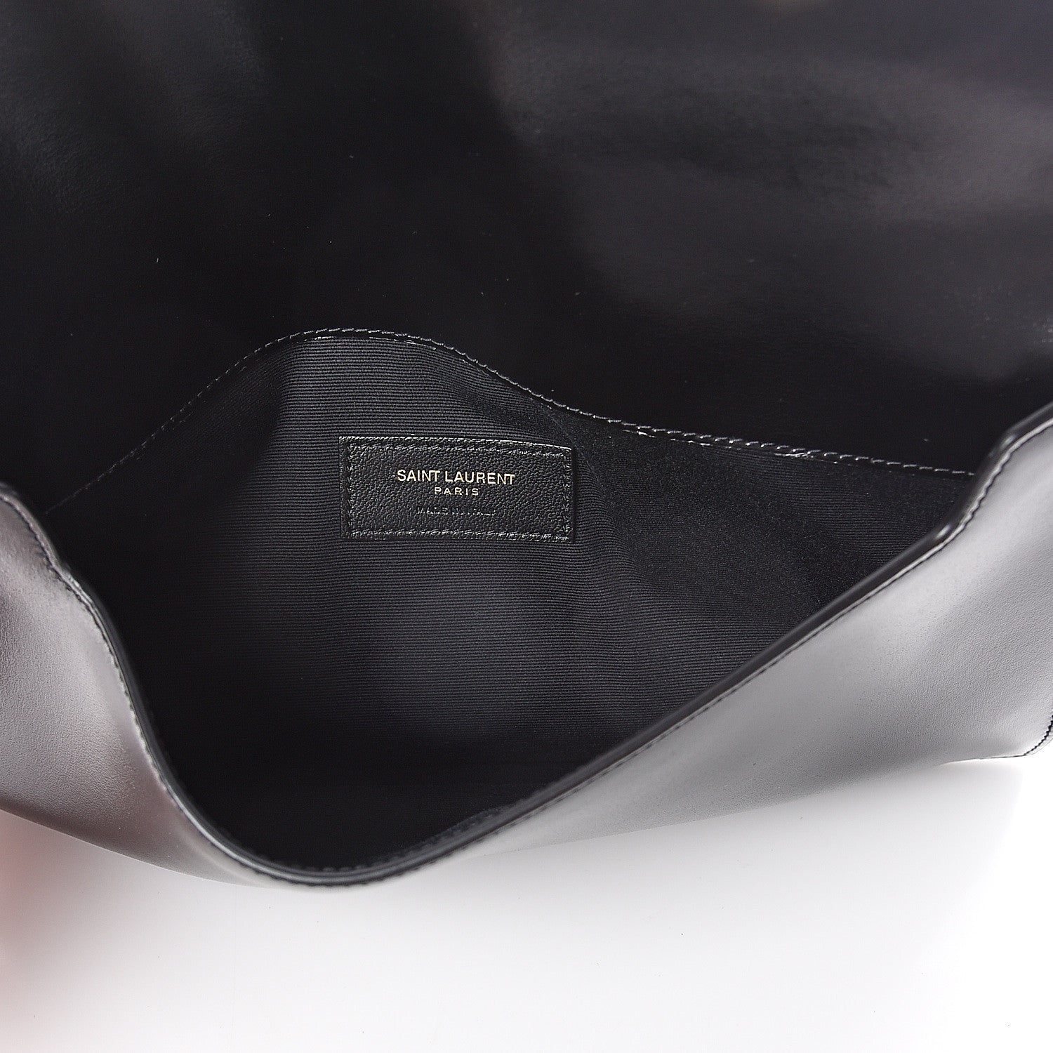 Saint Laurent Smooth Shiny Calfskin Monogram Uptown Pouch Black 4 of 6