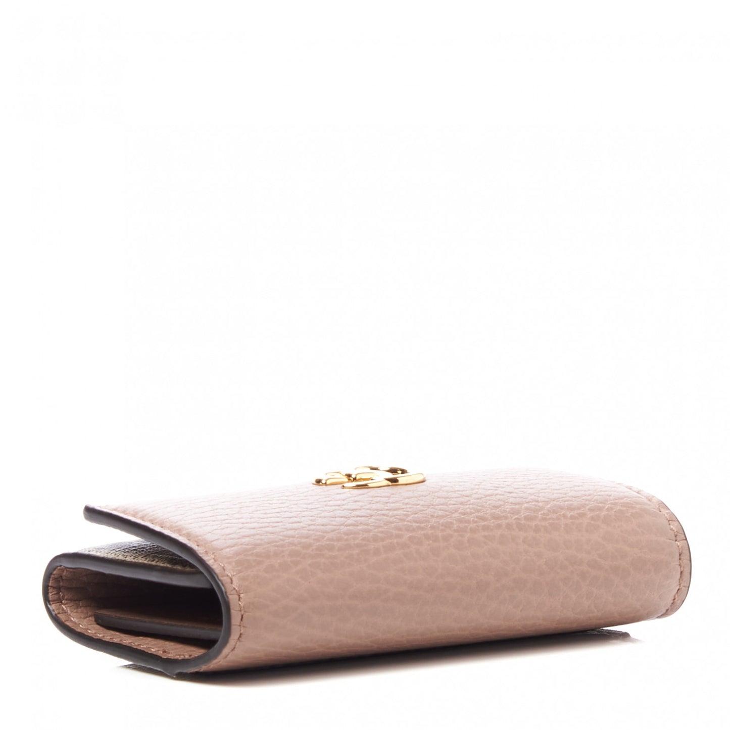 Dollar Calfskin GG Supreme Monogram GG Marmont 6 Key Holder Case Porcelain Rose Beige Ebony