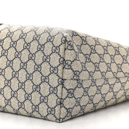 Gucci GG Supreme Monogram Textured Calfskin Web Medium Ophidia Shopping Tote Beige Blue 10 of 10