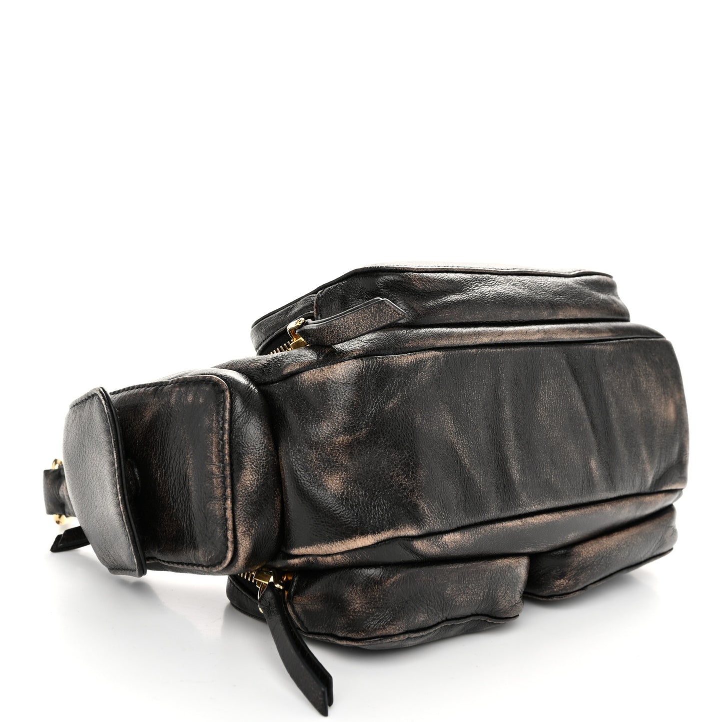 Distressed Nappa Pocket Bag Sand Coffee