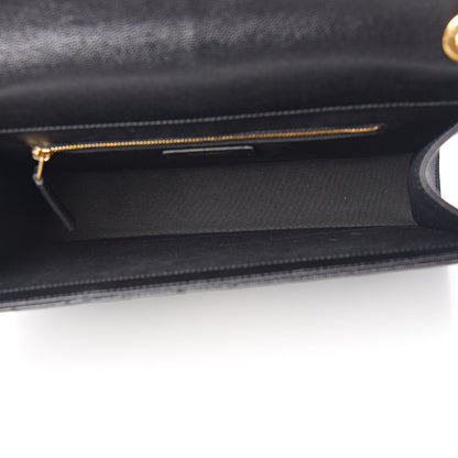 Saint Laurent Grain De Poudre Matelasse Chevron Large Monogram Satchel Black 5 of 10