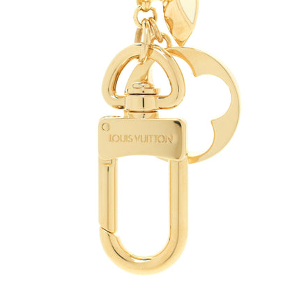 Louis Vuitton Brass Enamel Fleur De Monogram Bag Charm Chain Gold 4 of 6