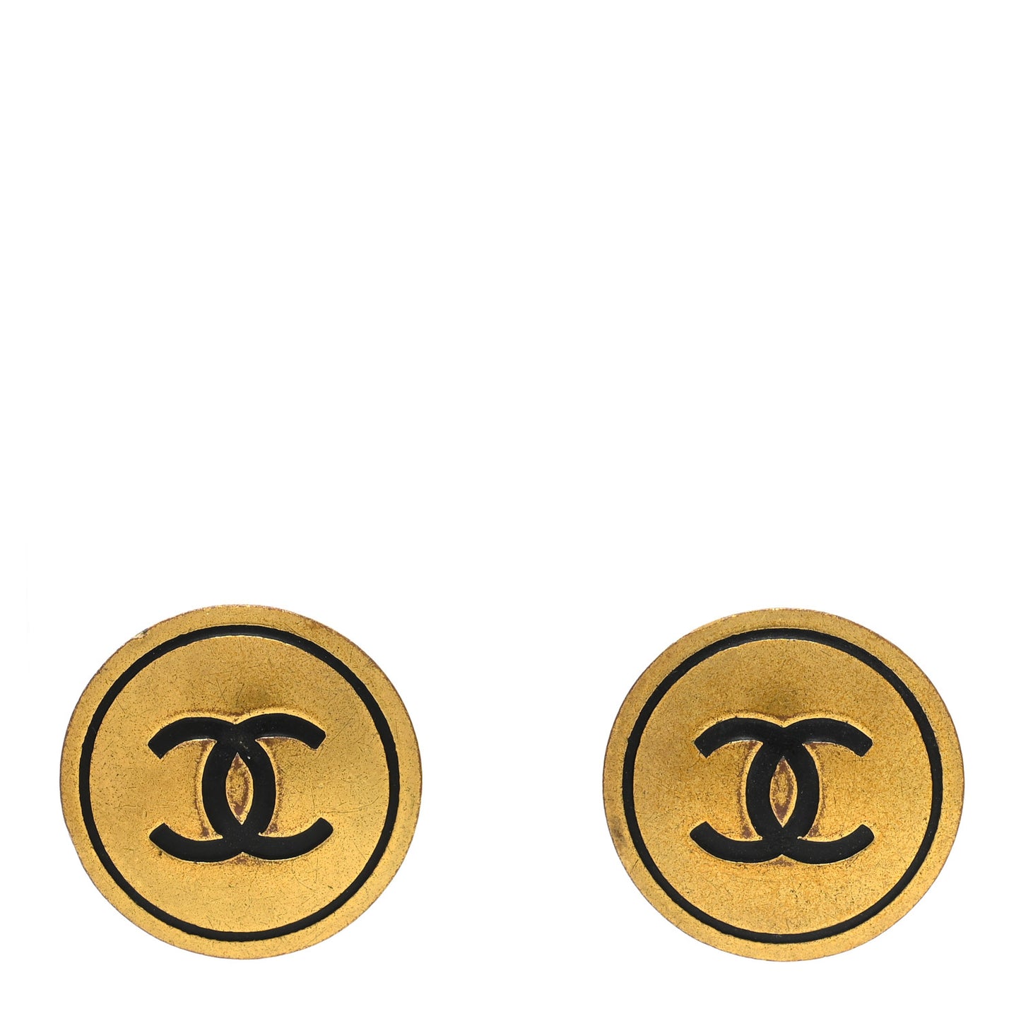 CC Clip On Earrings Black Gold
