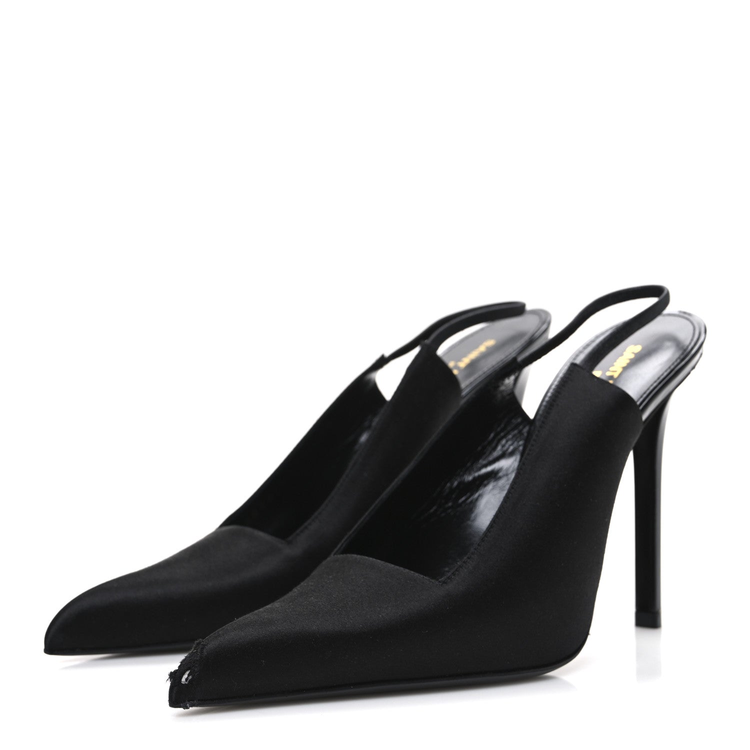 Saint Laurent Raso Regale Raven 110 Slingback Pumps 37.5 Black 4 of 11