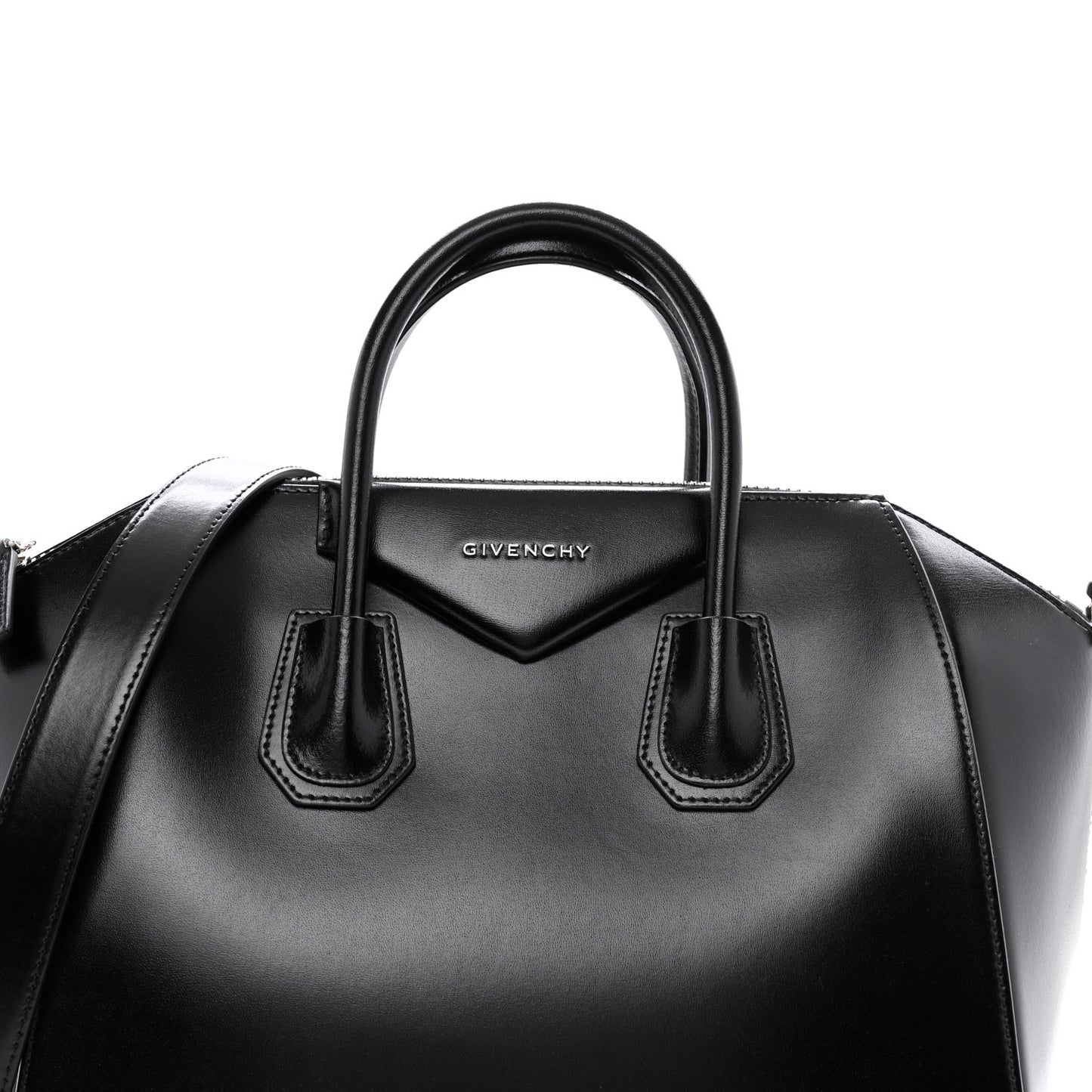Shiny Lord Calfskin Medium Antigona Black