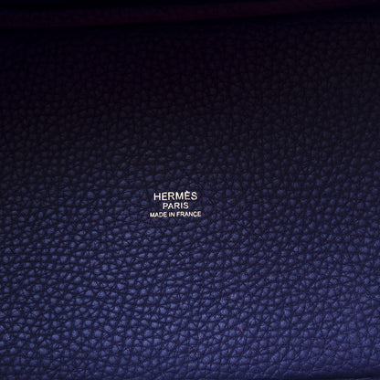Hermes Taurillon Clemence Casaque Picotin Lock 18 PM Rose Extreme Bleu Nuit 7 of 10