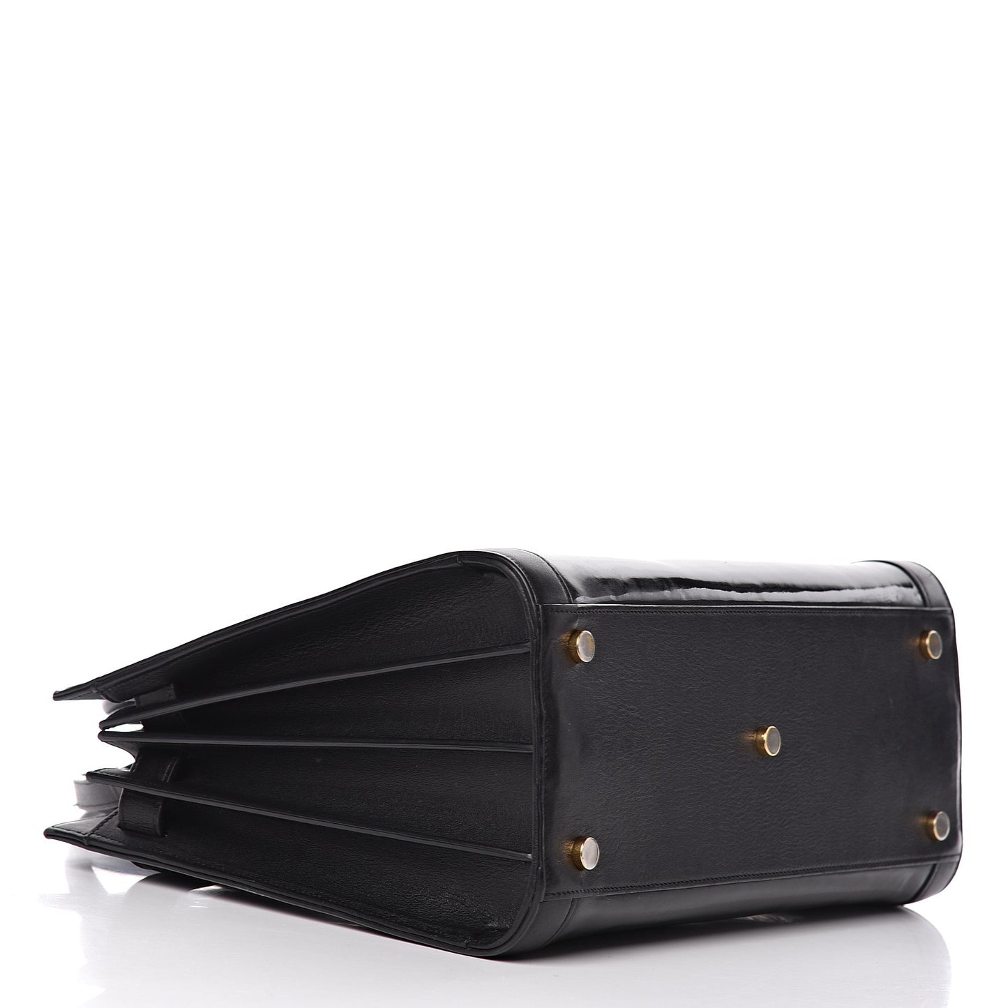 Patent Calfskin Small Sac de Jour Black