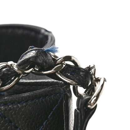 Chanel Caviar Quilted Grand Shopping Tote GST Dark Navy Blue 10 of 11