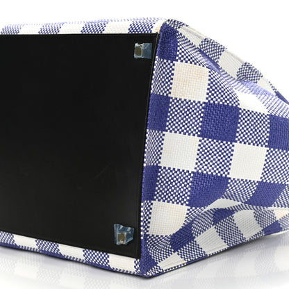 Celine Gingham Woven Medium Phantom Luggage Cobalt 9 of 9