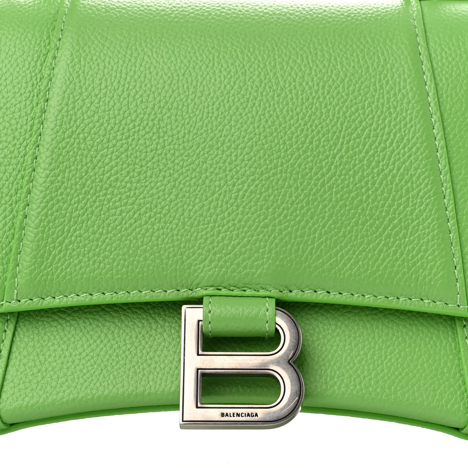 Balenciaga Grained Calfskin Small Hourglass Top Handle Bag Light Green 8 of 10