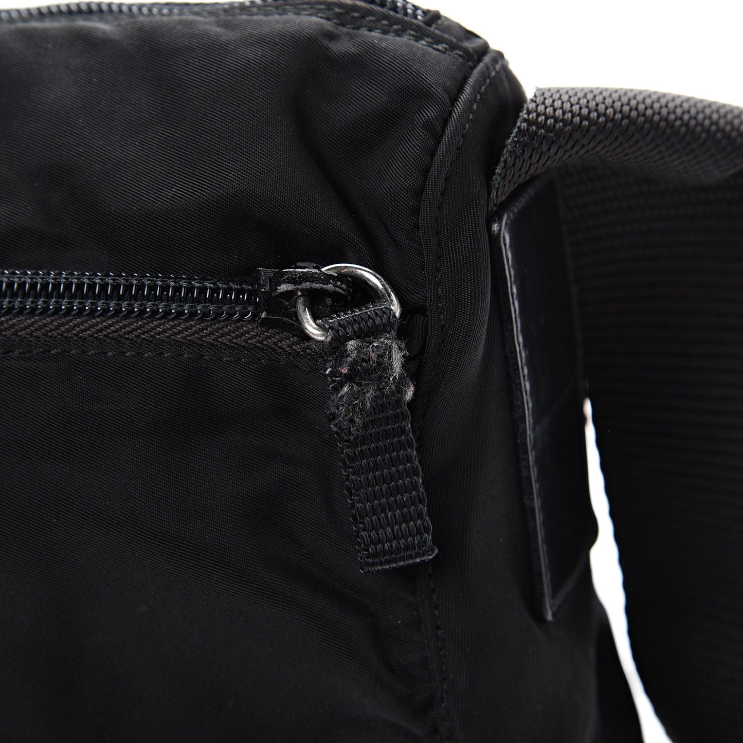 Nylon Flat Messenger Bag Black