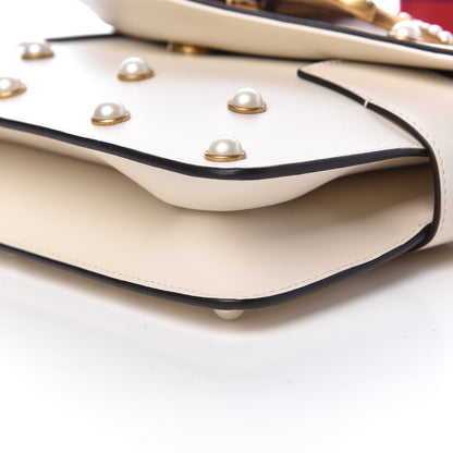 Gucci Nappa Pearl Studded Mini Queen Margaret Broadway Shoulder Bag Mystic White 9 of 10