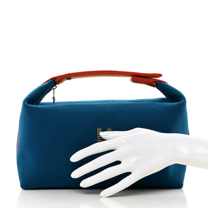 Hermes Wool Rocabar Small Bride-A-Brac Pouch Bleu Paon 2 of 6