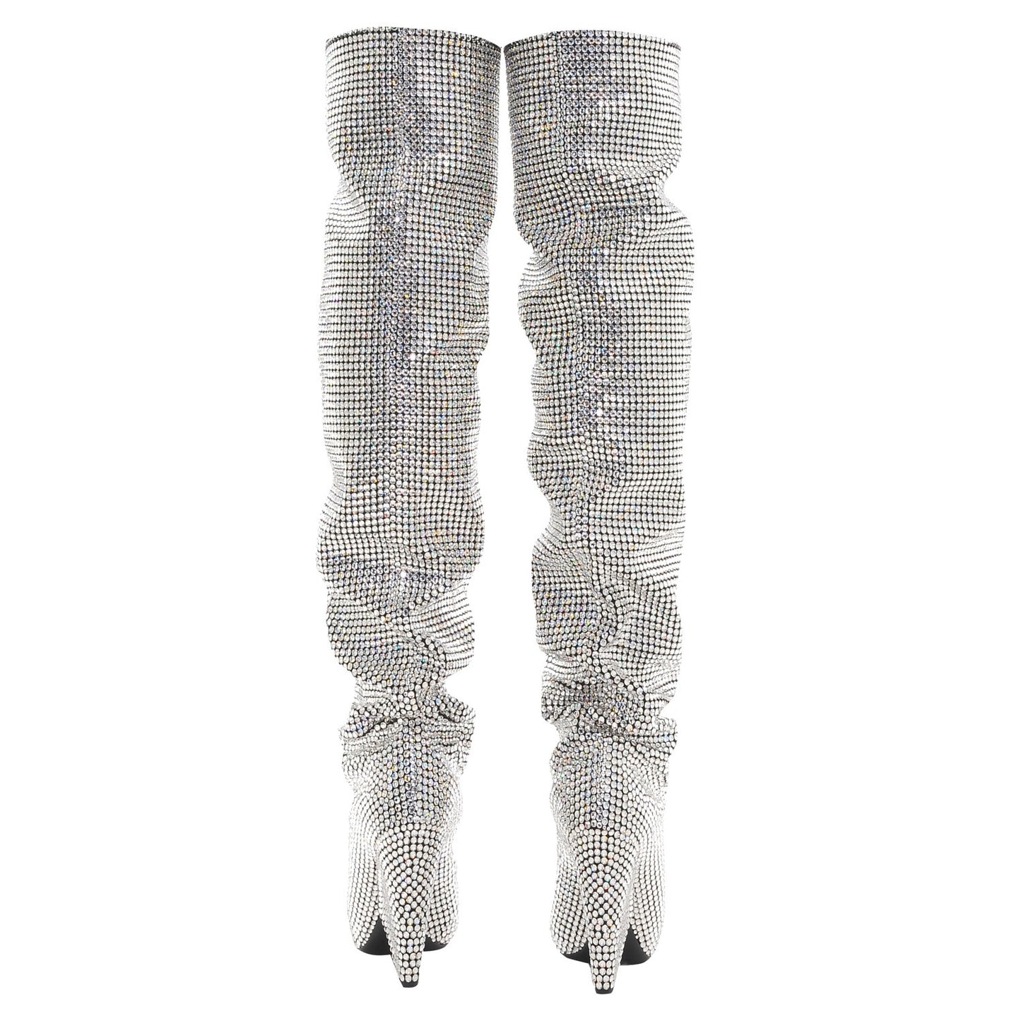 Swarovski Crystal Embellished Niki 105 Thigh High Boots 38