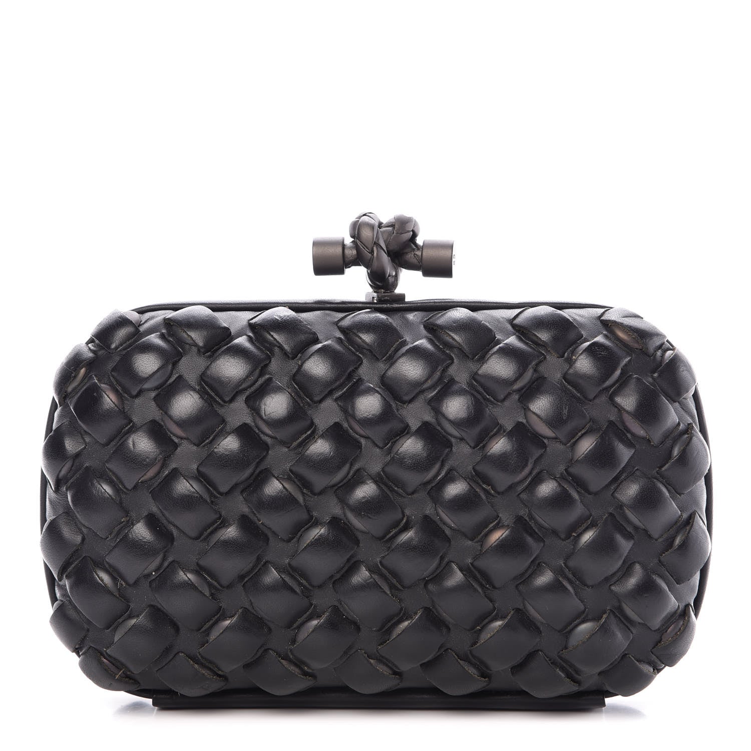 Bottega Veneta Nappa Intrecciato Studded Knot Clutch Black 1 of 8