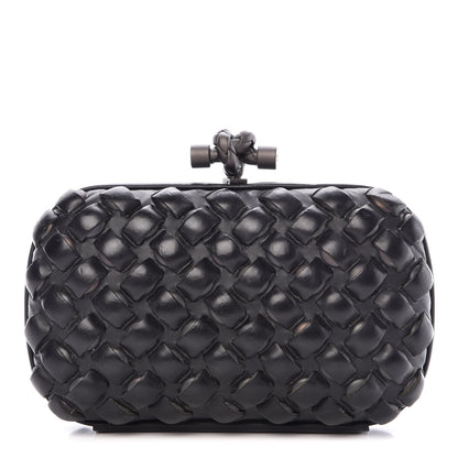 Bottega Veneta Nappa Intrecciato Studded Knot Clutch Black 1 of 8