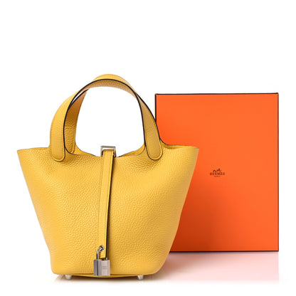 Hermes Taurillon Clemence Picotin Lock 18 PM Sun 10 of 12