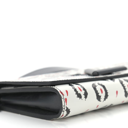 Louis Vuitton Calfskin Graphic Print Twist Shoulder Bag MM White Black 7 of 8