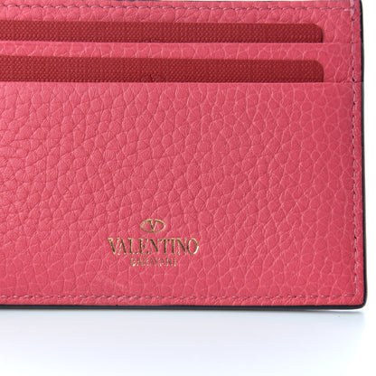 Valentino Garavani Pebbled Calfskin Rockstud Card Holder Shadow Pink 5 of 6