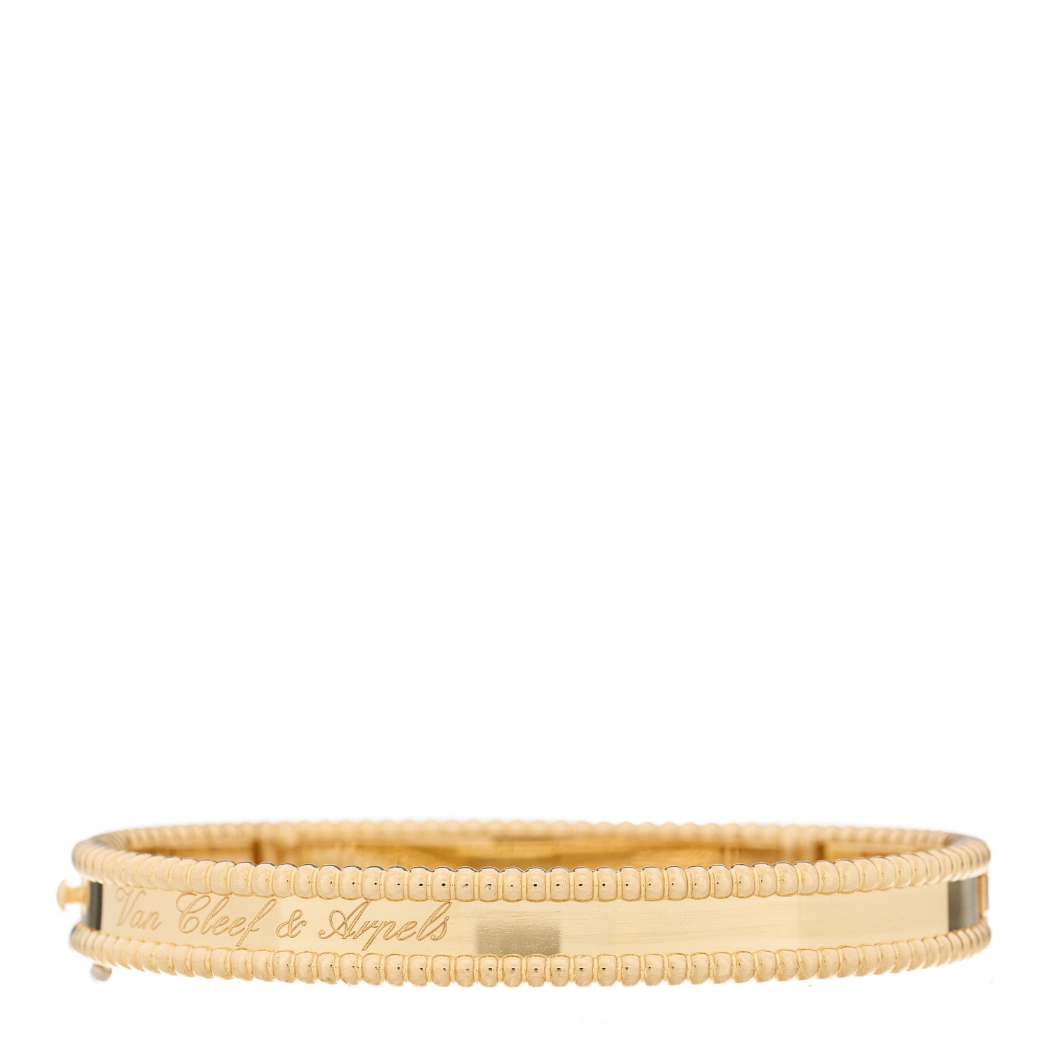 Van Cleef & Arpels 18K Yellow Gold Perlee Signature Bangle Bracelet M 2 of 3