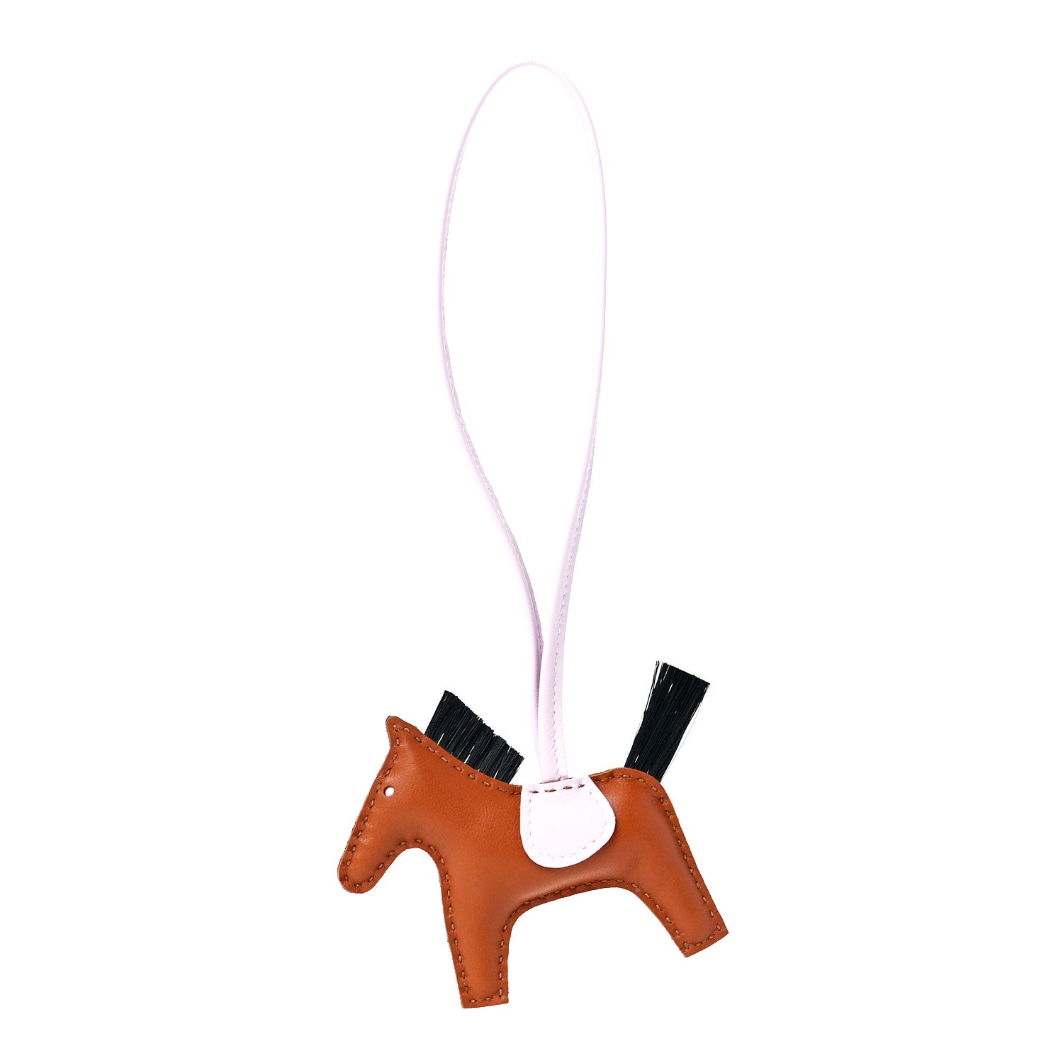 Hermes Milo Lambskin Horse Hair Grigri Rodeo Horse Bag Charm PM Gold Mauve Pale Black 1 of 5