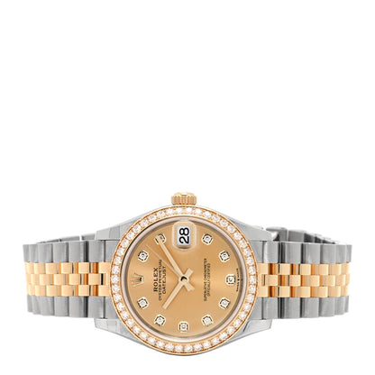 Rolex Stainless Steel 18K Yellow Gold Diamond Bezel 31mm Oyster Perpetual Datejust Watch Champagne 278383RBR 2 of 5